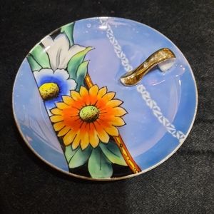 Vtg Noritake small whatnot Lustreware Dish floral transferware with hand…